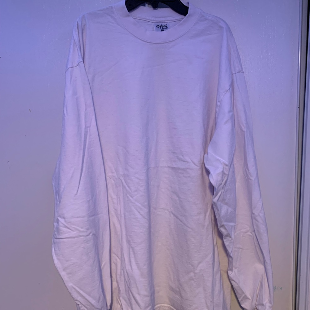 Shaka Mens Heavyweight Long Sleeve T Shirt 2XL White